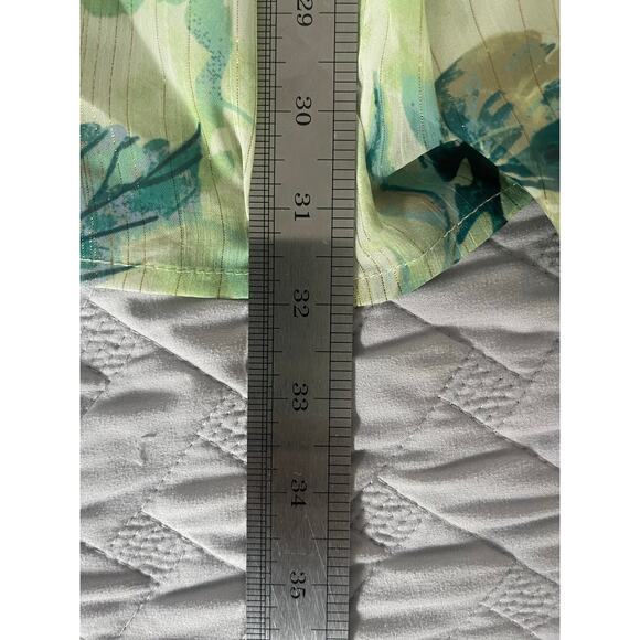 BTFL-Life Green Palm Tree Print Long Sleeve Lightweight Romper Women's Size XS - Picture 9 of 9